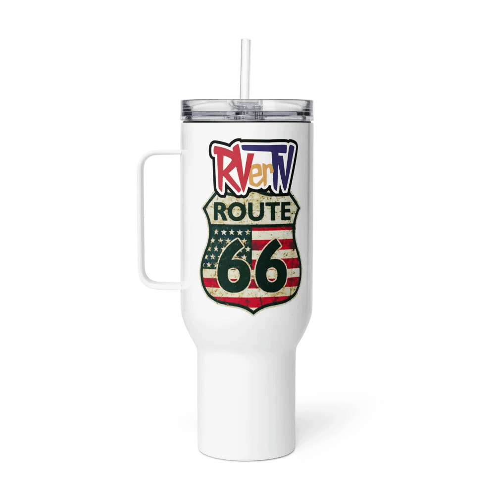 Route 66 Flag Emblem - Travel Mug with Handle product image (4)