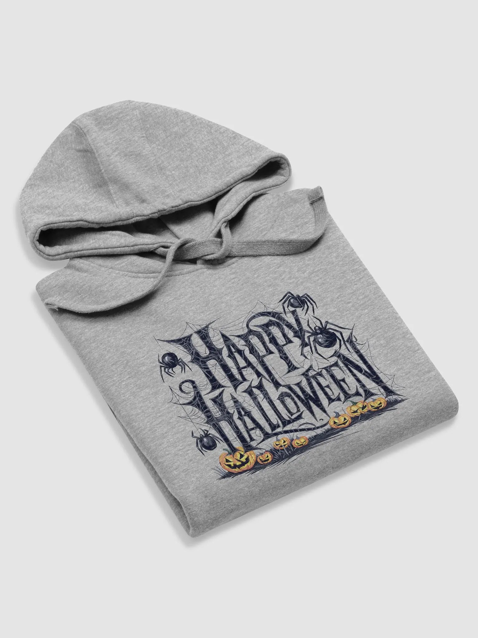 Spooky Happy Halloween Greeting and Spider Web Hoodie product image (4)