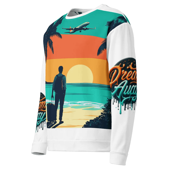 All-Over Print Recycled Unisex Sweatshirt | AI-Designed Pullover: Stylish Travel Views for Adventurers product image (1)