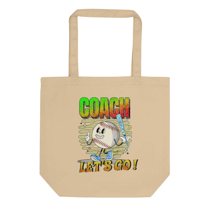 Retro Mascot Coach Lets Go Baseball Tote Bag product image (1)