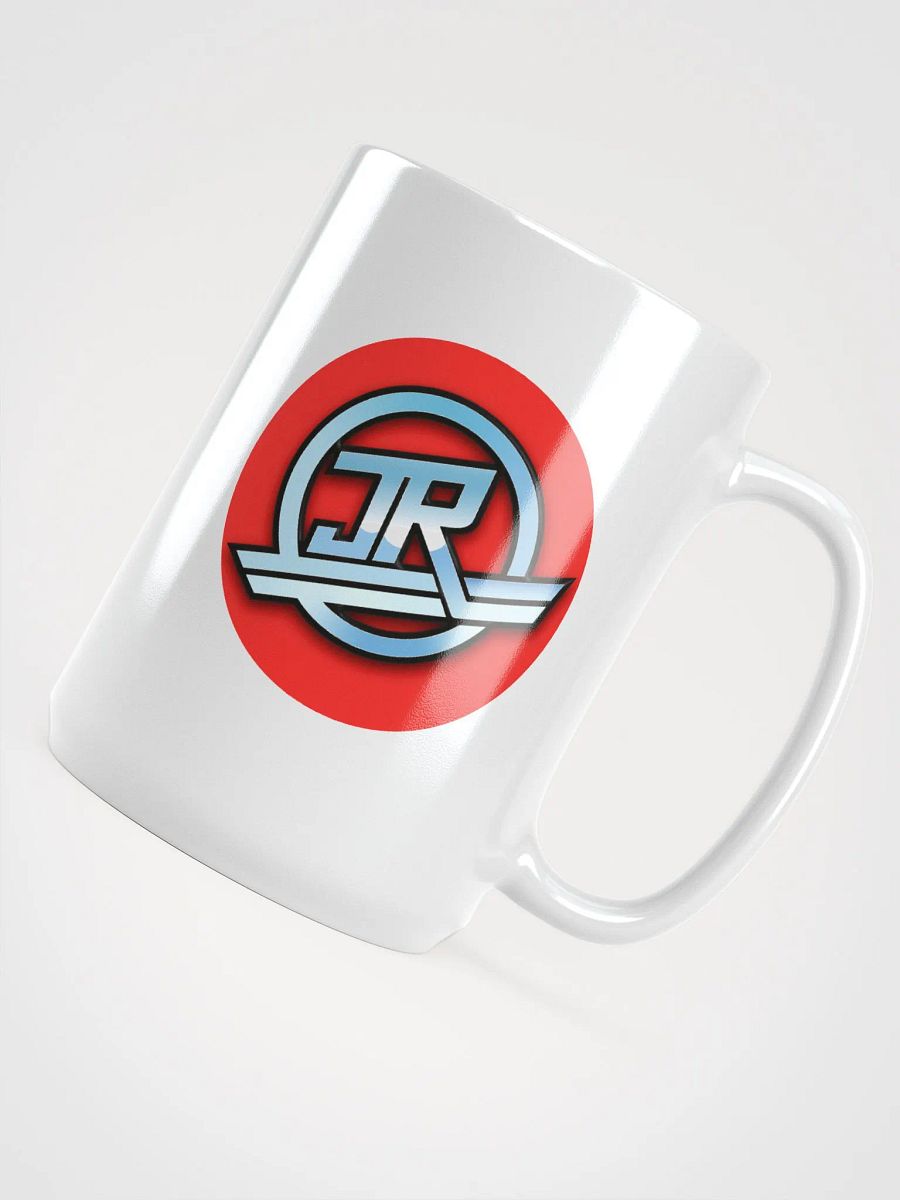 White ceramic mug with red logo product image (4)