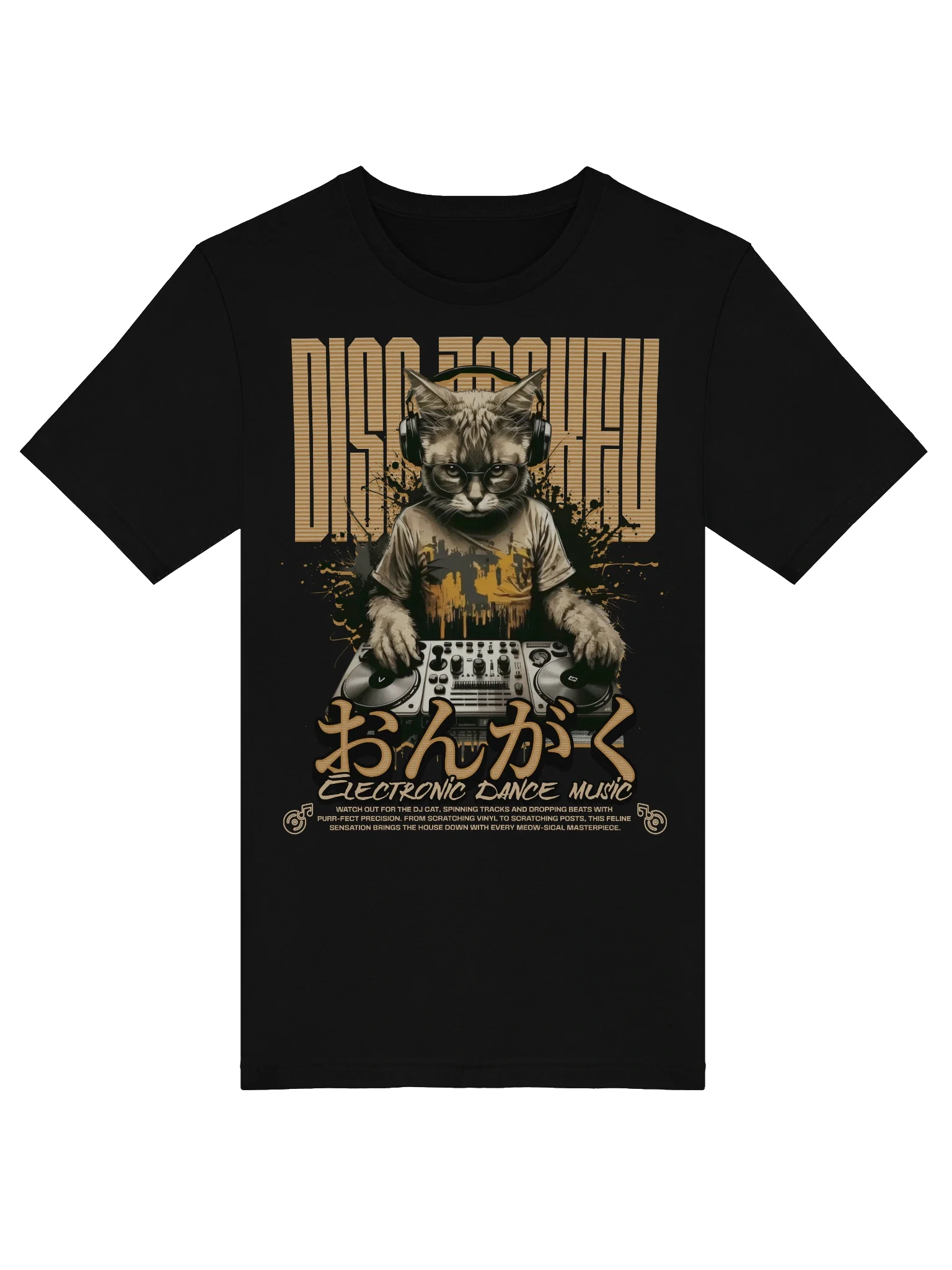 DJ Cat Cute Kitty T-Shirt Disc Jockey Music EDM Love product image (42)