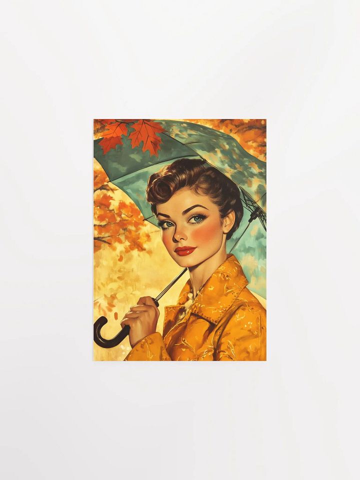 Rainy Day Chic Retro Poster - Nostalgic Autumn Classic Art Print product image (10)