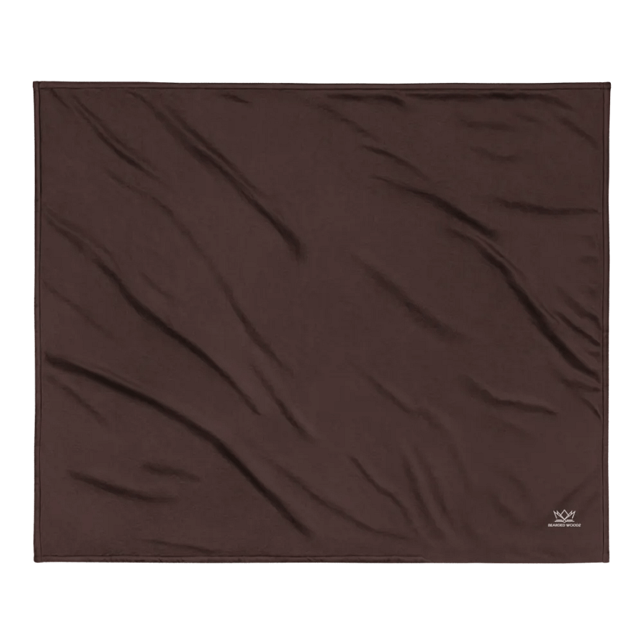 Bearded Woodz Embroider Sherpa Blanket (Brown/ White) product image (2)