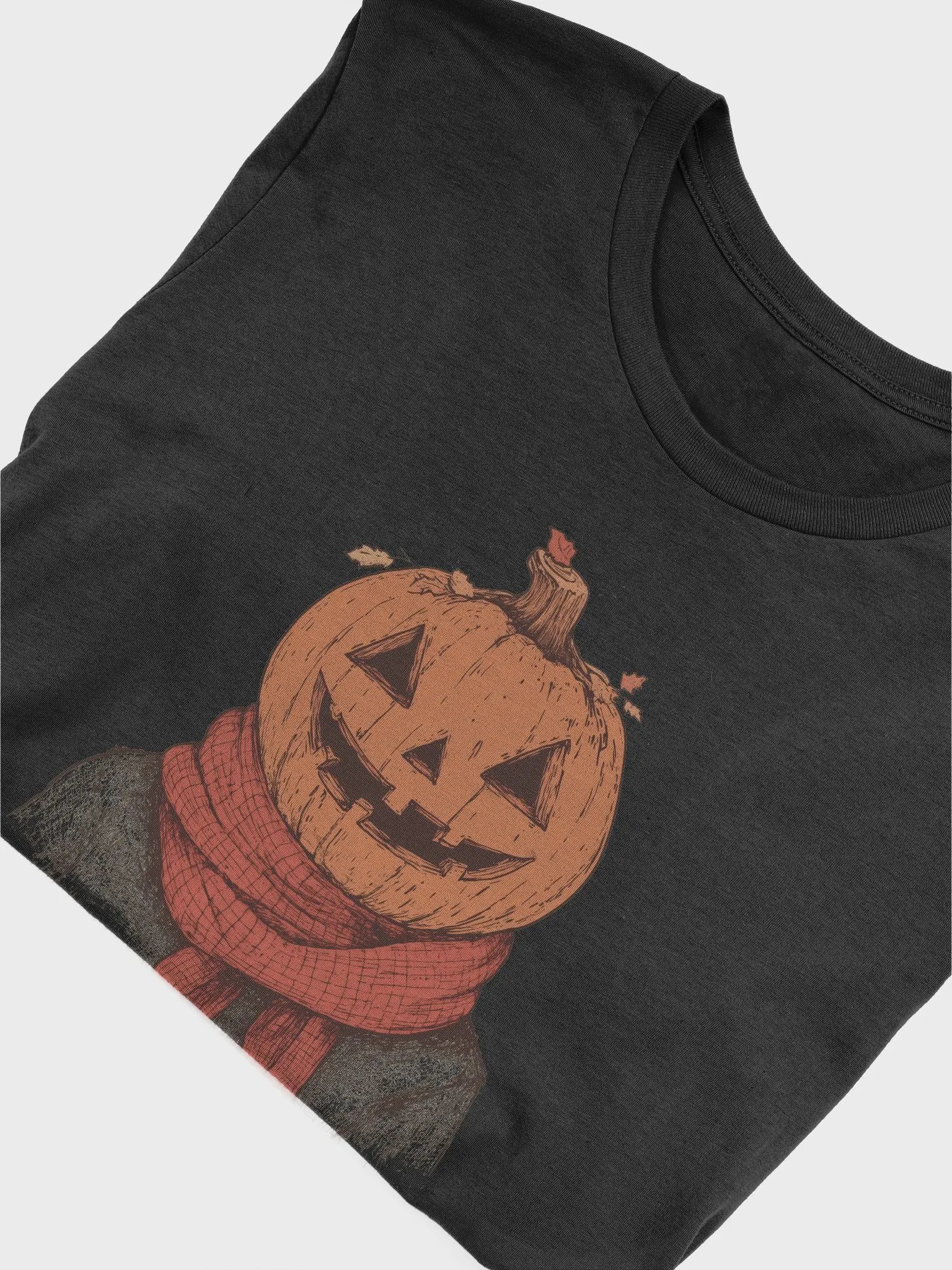 Jack-o'-Chill: Cozy Pumpkin Vibes (Black/White T-shirt) product image (5)