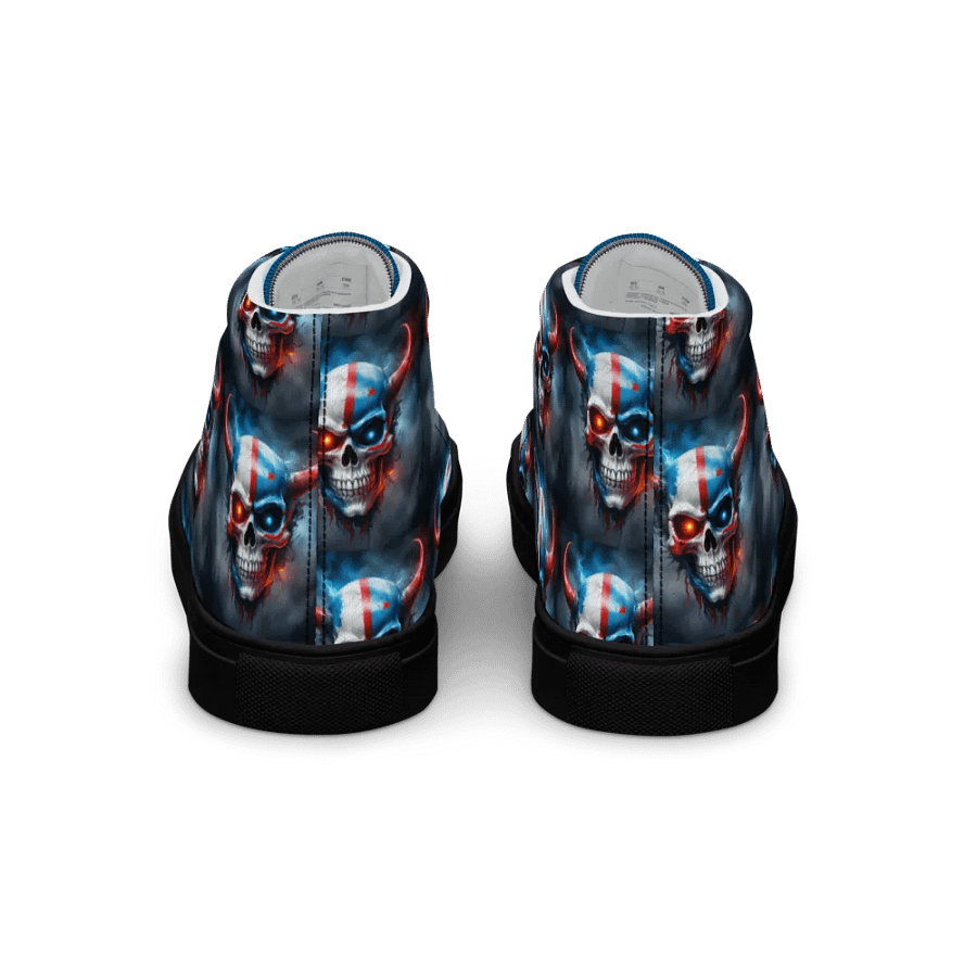 Red White and Blue Horned Skull Men's High Tops product image (5)