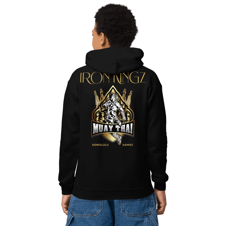 Youth Iron Kingz Muay Thai Hoodie Original W/Crown Background product image (4)