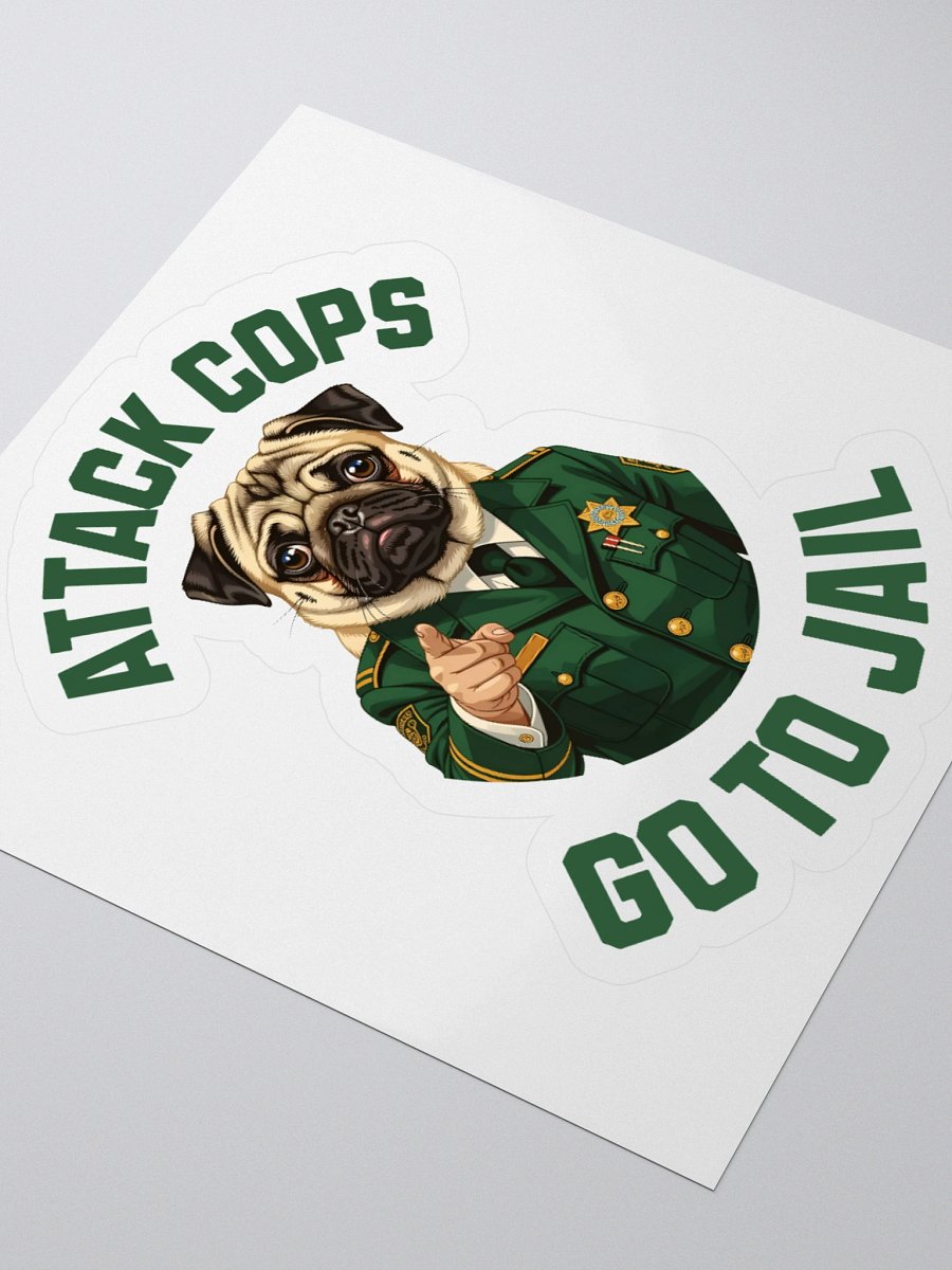 "Attack Cops Go to Jail" stickers - green ink product image (3)