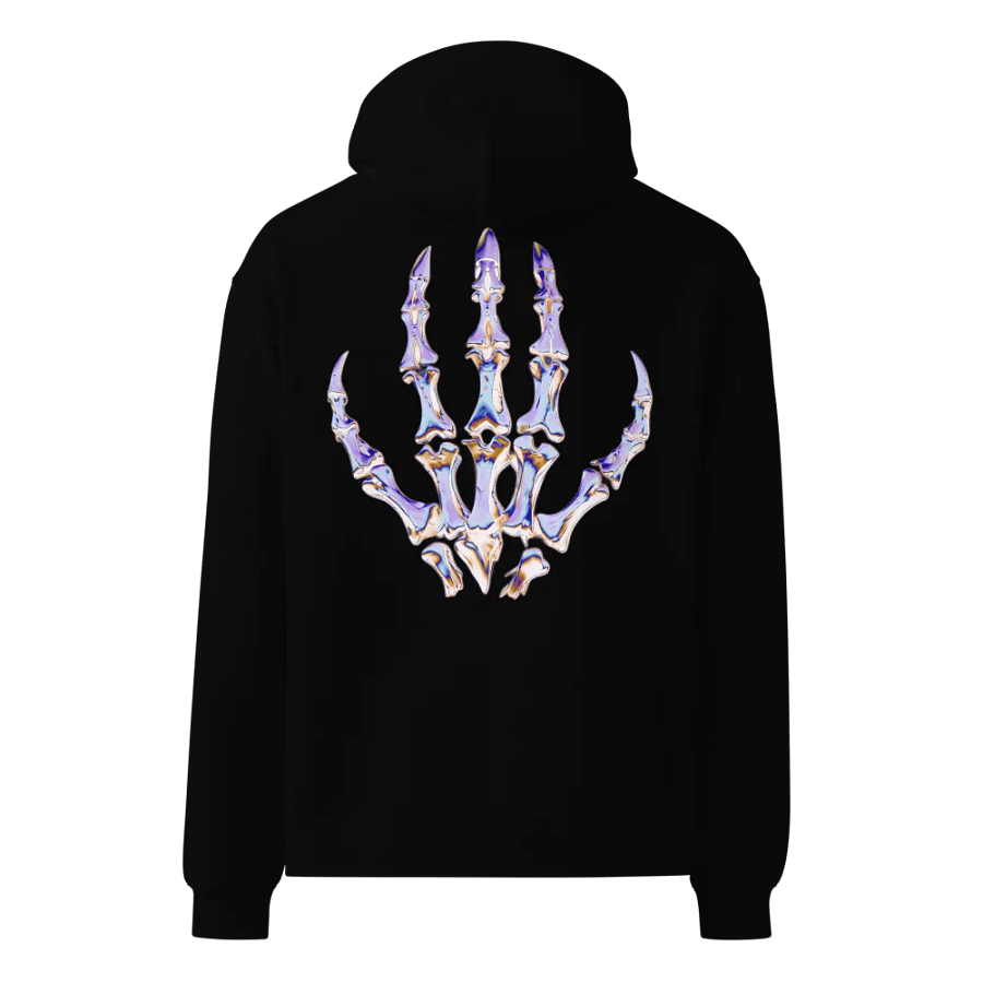 YNOTT Gradient Typography Hoodie - "SHINY" BLACK product image (3)
