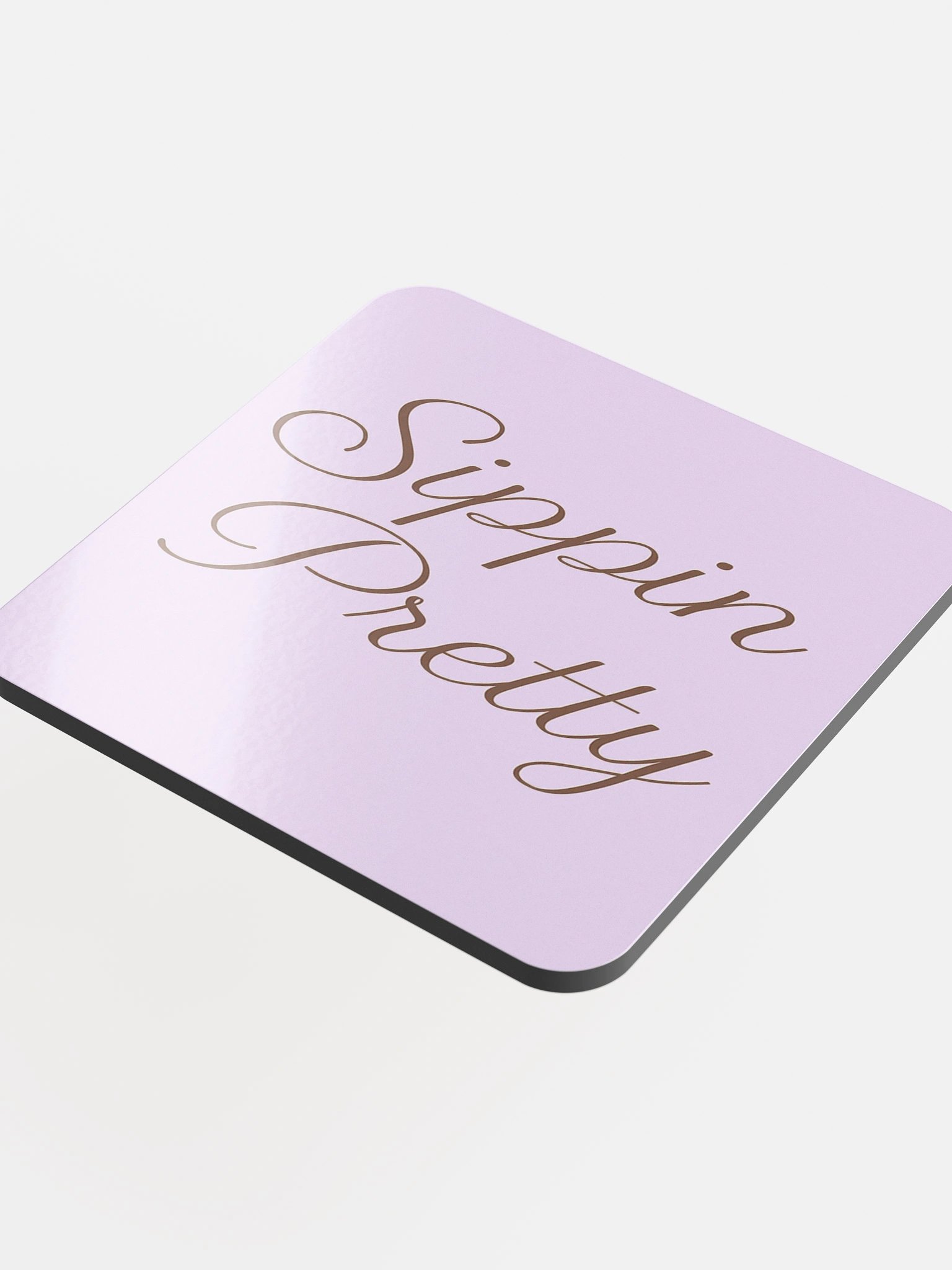 Sippin Pretty Purple Glossed Cork Coaster product image (4)