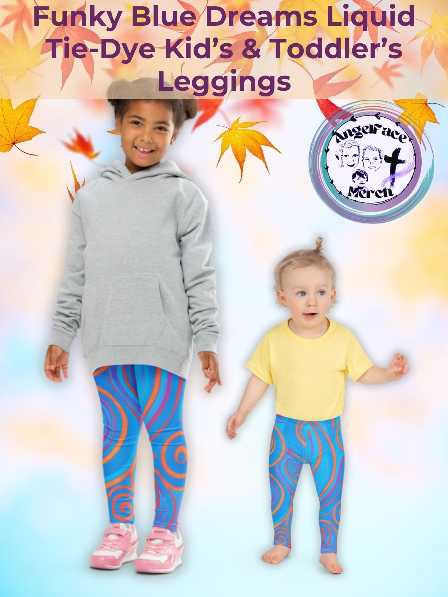 Funky Blue Dreams Liquid Tie-Dye Kid's and Toddler's Leggings product image (1)