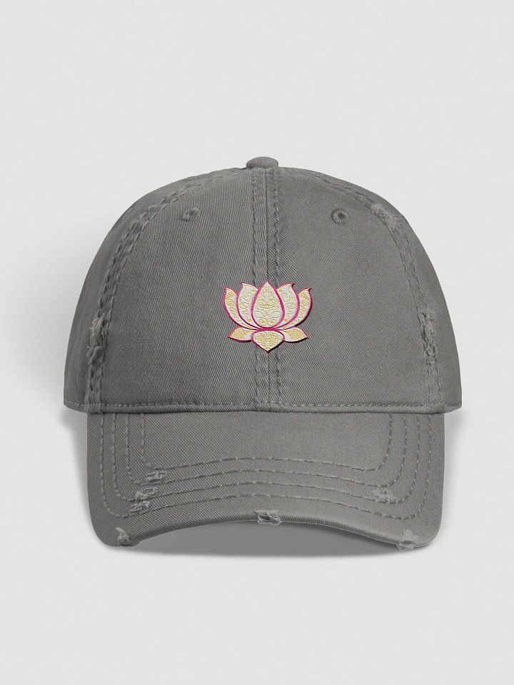 Golden Lotus Distressed Dad Hat product image (1)