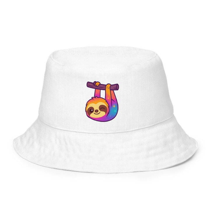 Colorful Hanging Sloth Bucket Hat – Cute Rainbow Sloth Hat for Animal Lovers & Slow Vibes product image (1)