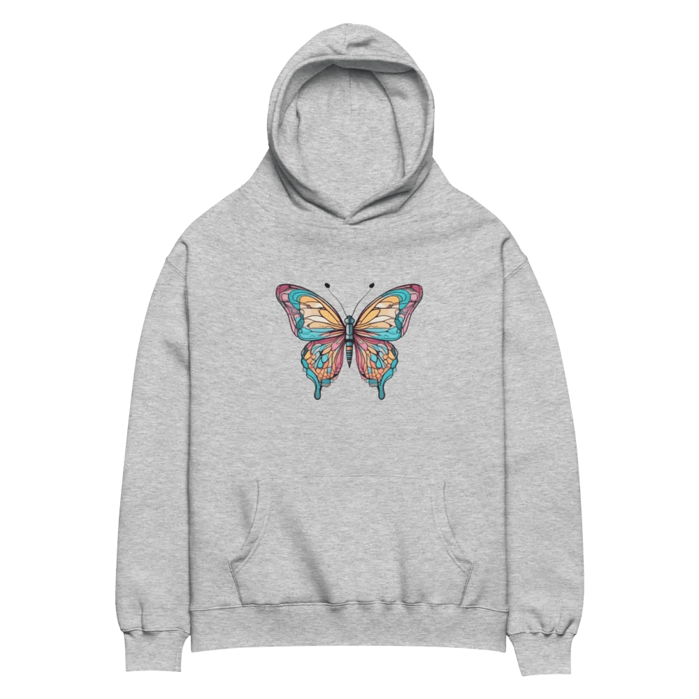 Colourful Glass Butterfly Oversized Hoodie product image (2)