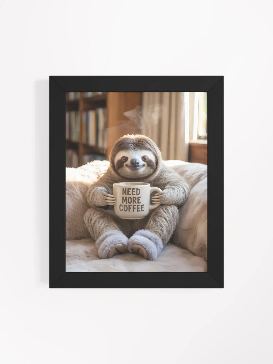 Sloth Coffee Emergency, Framed Poster product image (5)