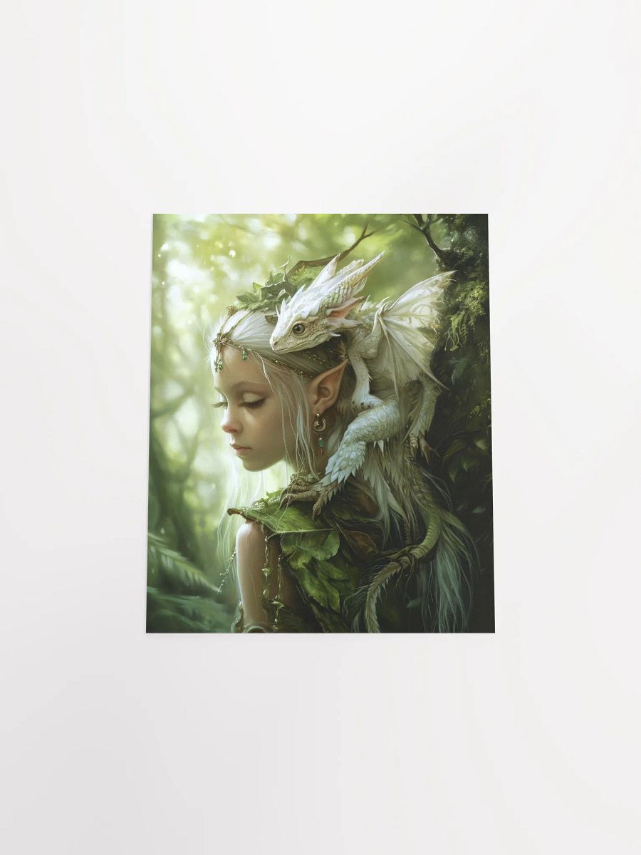 Young elf with her small dragon on the shoulder - Poster product image (4)