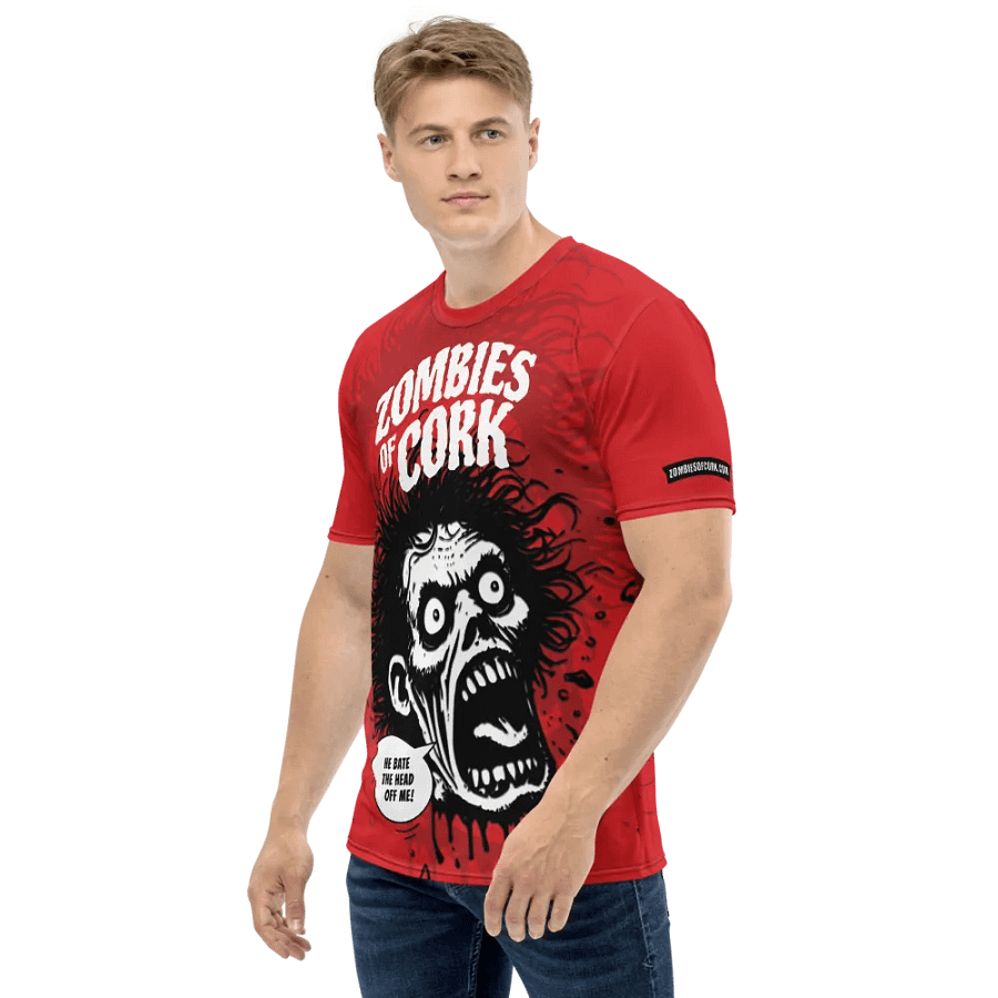 Zombie Floating Head Allover Print T-Shirt (Blood Red Version) product image (3)
