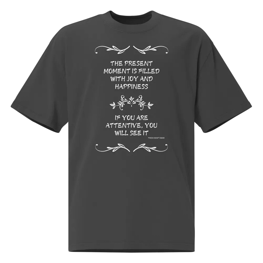 001-Mindfulness Premium Oversized Faded Black T-Shirt product image (6)