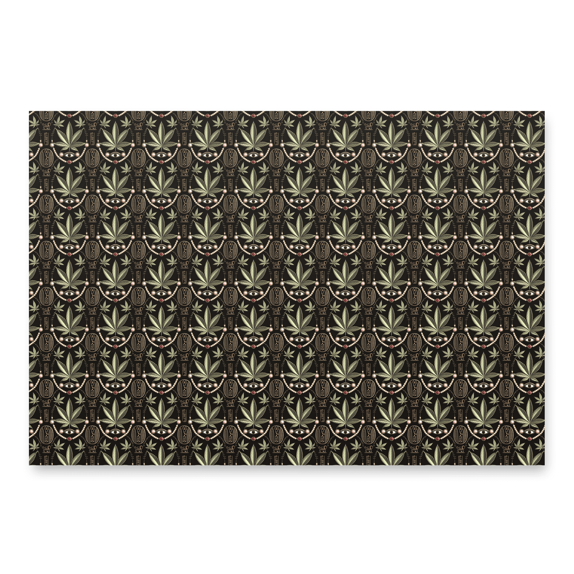 Cannabis Egyptian Luxe Wrapping Paper Set – 3 Sheets | Premium Weed Leaf & Hieroglyph Pattern product image (5)