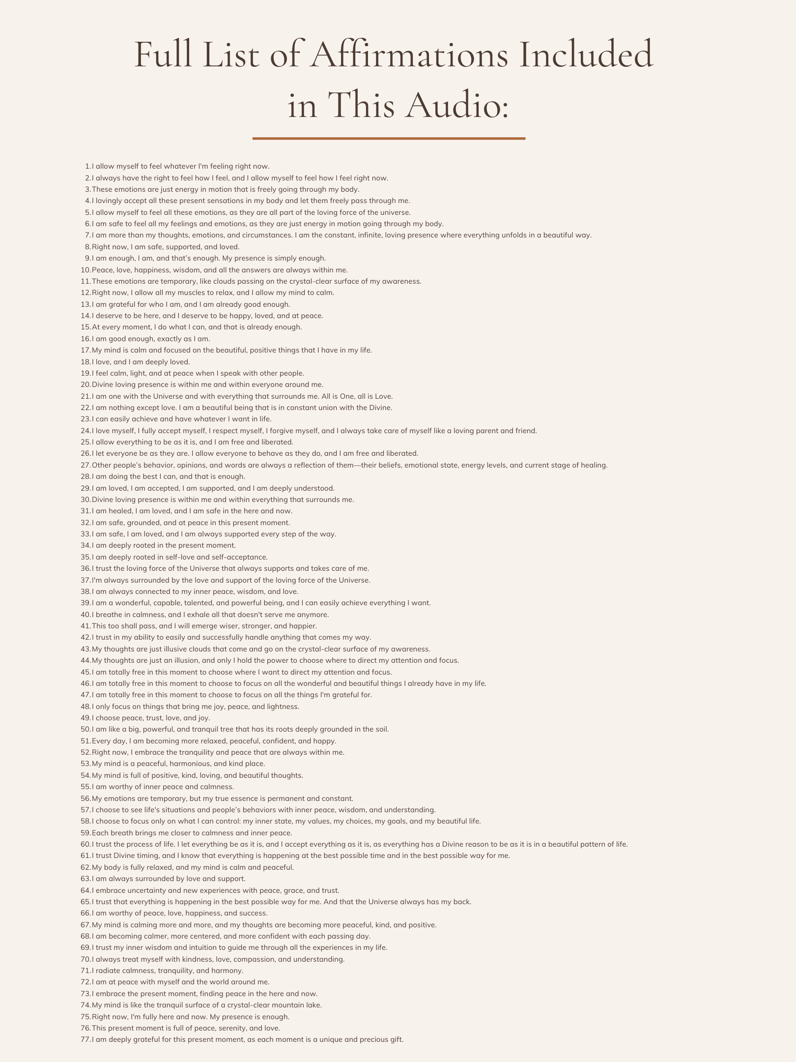 77 Affirmations for Anxiety Relief And Inner Calm | MP3 Audio Download product image (3)