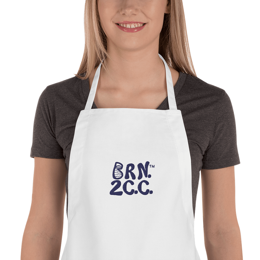 🦞BRN.2C.C.™ | Embroidered Apron | Coastal Cooking Vibes | Navy Blue Logo product image (1)