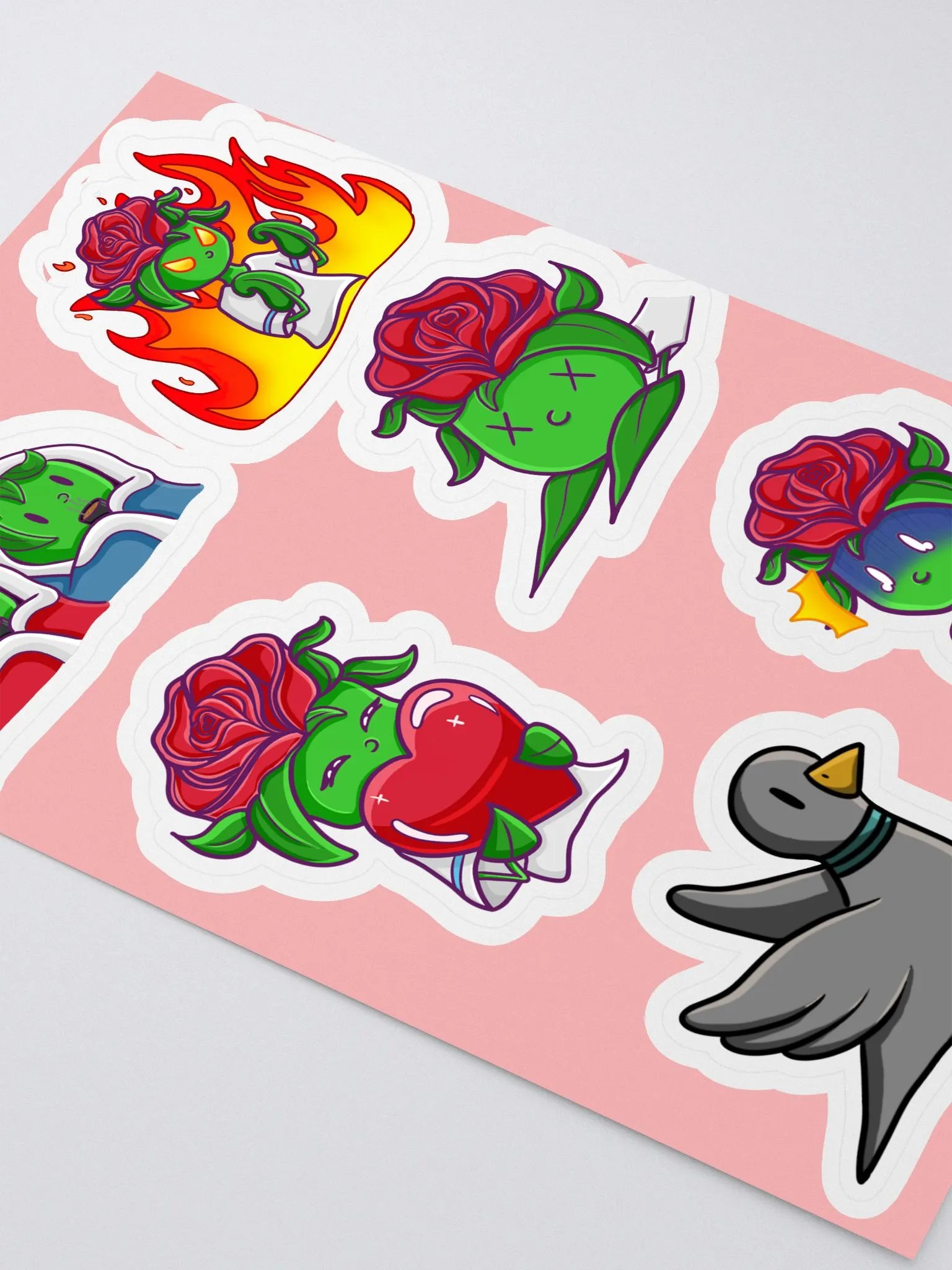 Rose emote Sticker Sheet | Art by Duck product image (3)