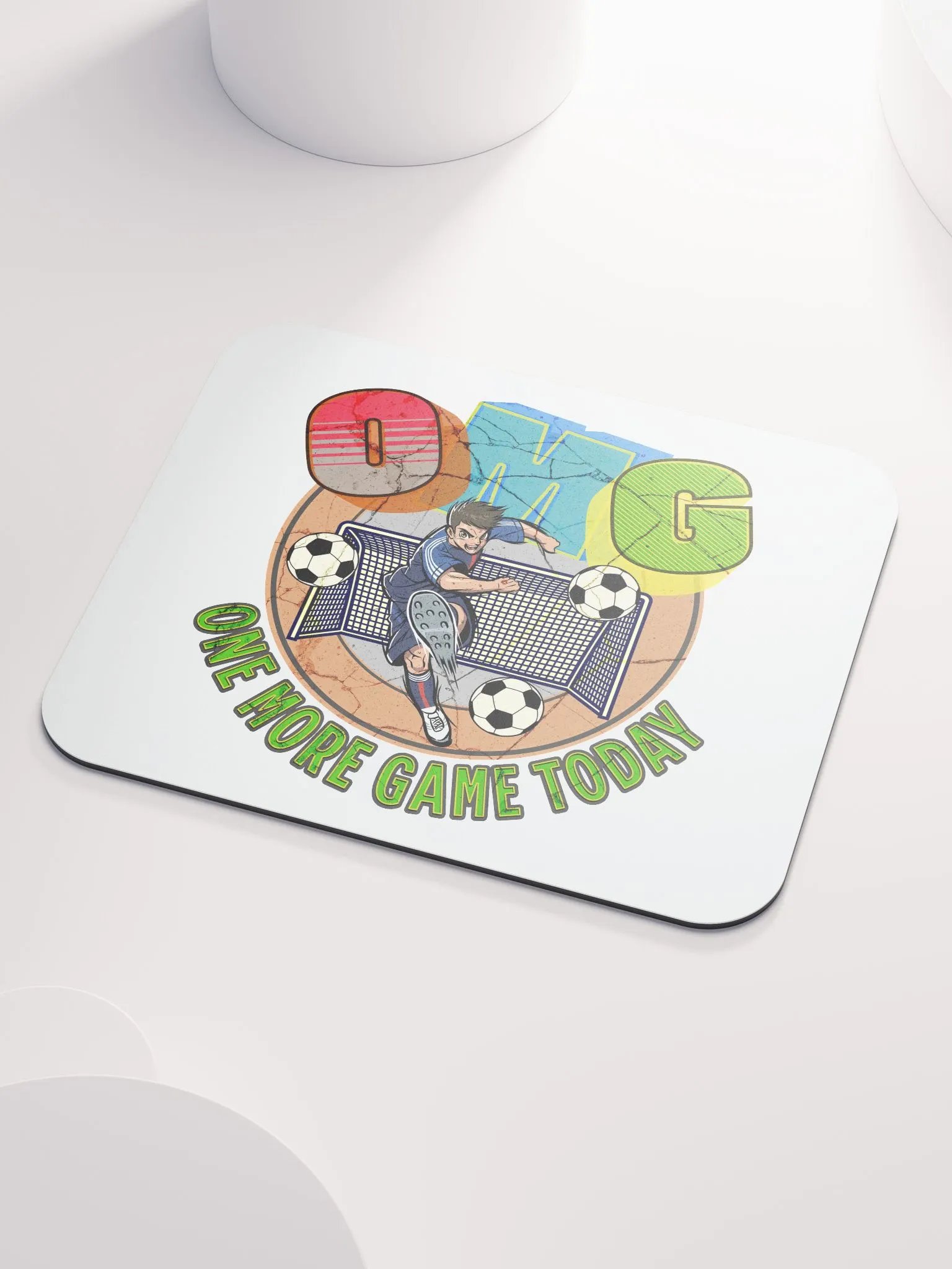 OMG One More Game Today Soccer Action Mouse Pad product image (3)