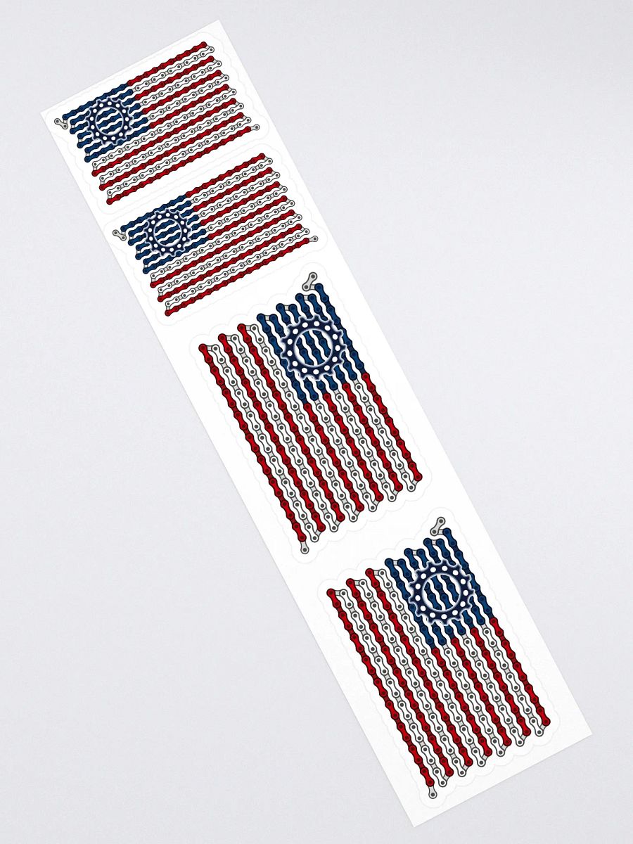 USA Betsy Ross Bike Chain Flag Stickers, Mixed Size 4 Pack product image (1)