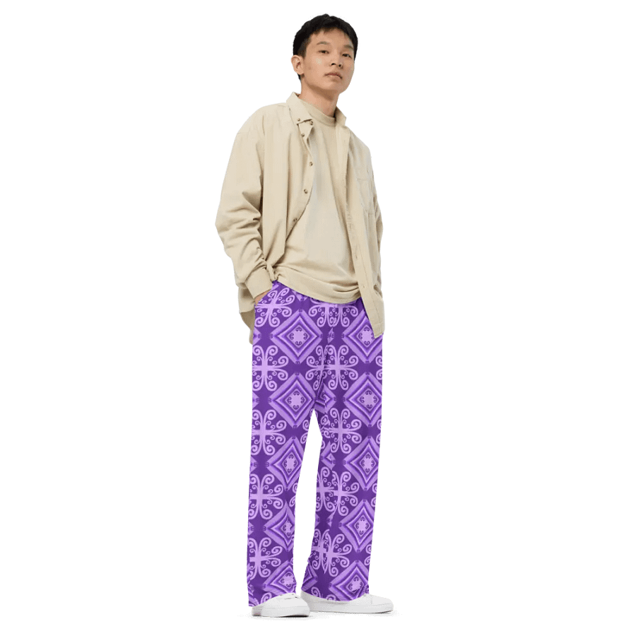 Purple Boho Wide-Leg Pants product image (3)
