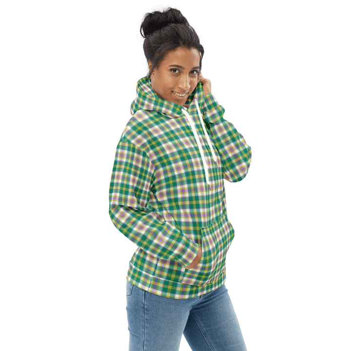 Seafoam Green and Purple Plaid Hoodie product image (1)