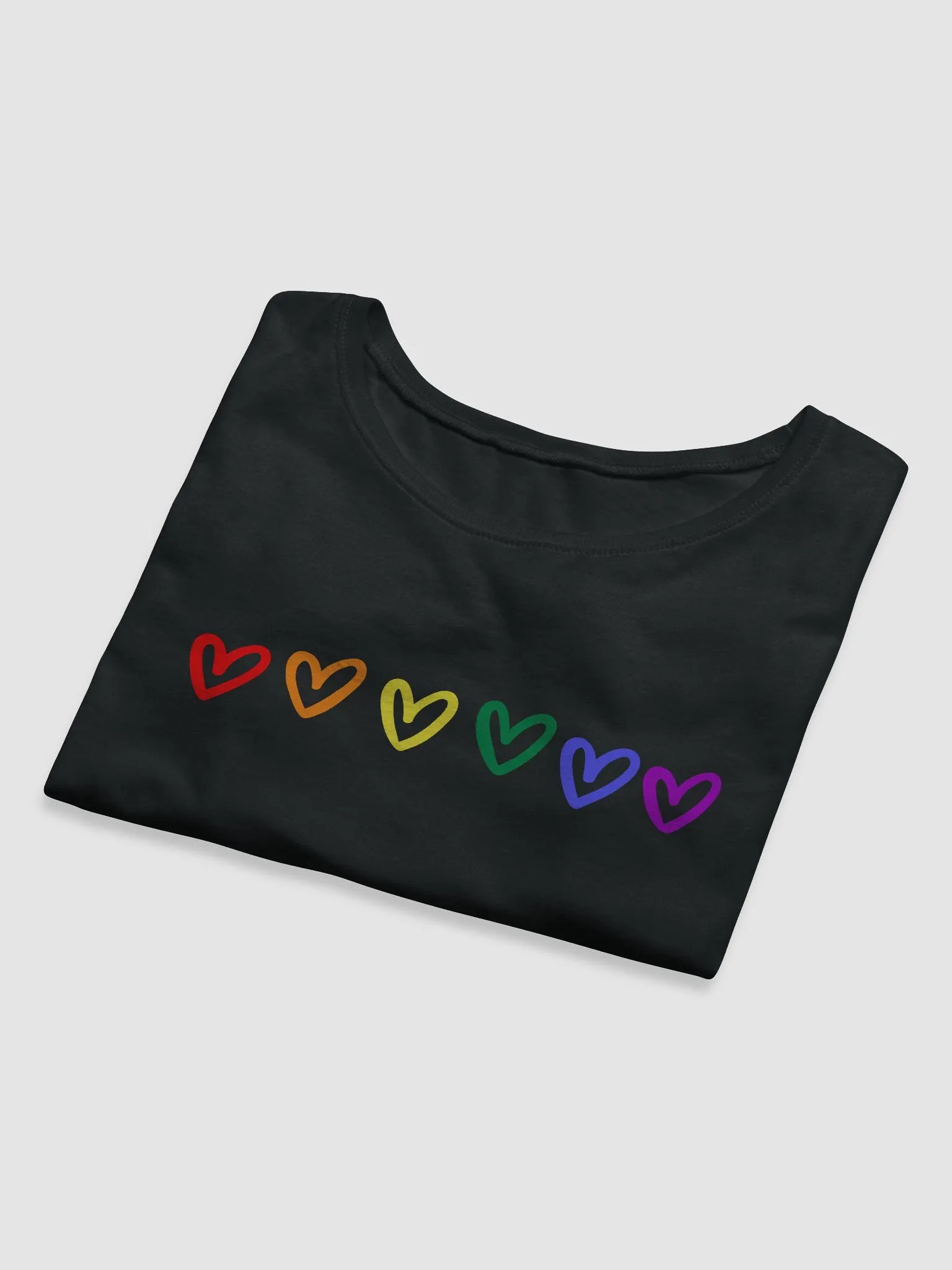 rainbow hearts fitted crop top! product image (8)