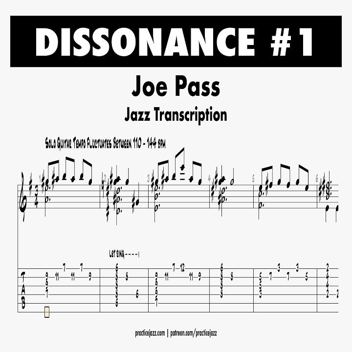 (Transcription GP) Dissonance #1 - Joe Pass product image (1)