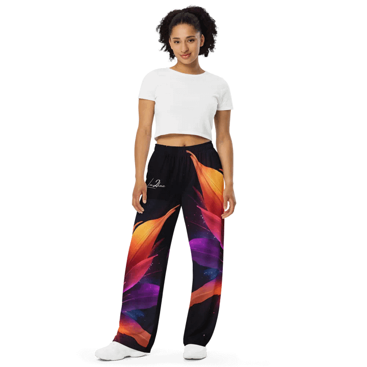 Cosmic Blossom - Unisex Wide-Leg Pants product image (1)