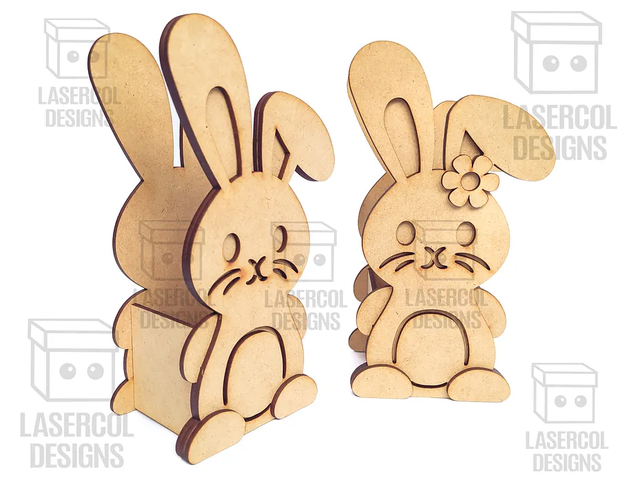 Easter Bunny Basket Set 4 (4 Styles, 2 Sizes) - Laser Cut Files product image (7)