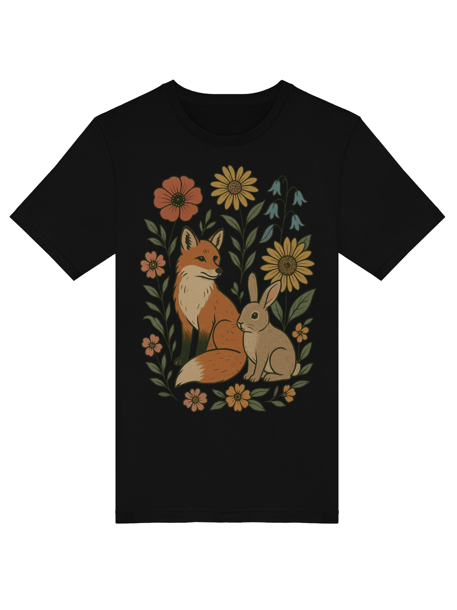 Meadow Friends Fox and Rabbit T-Shirt product image (29)
