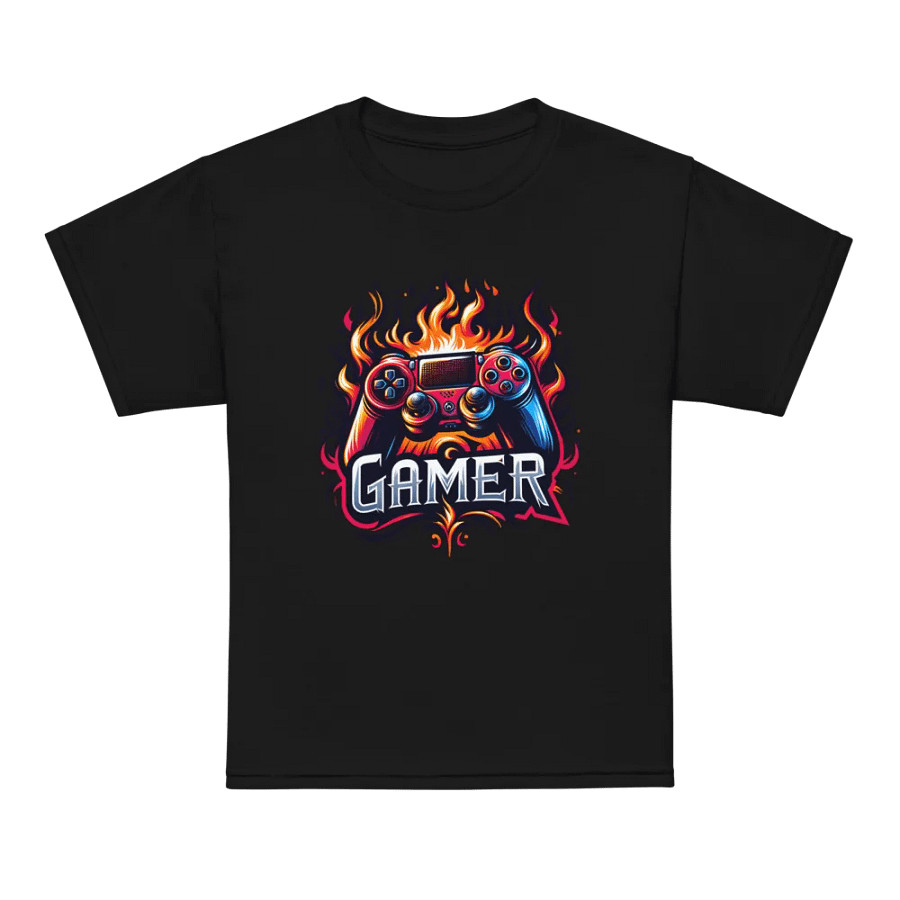 Gamer Flaming Graphic Youth Tee product image (7)