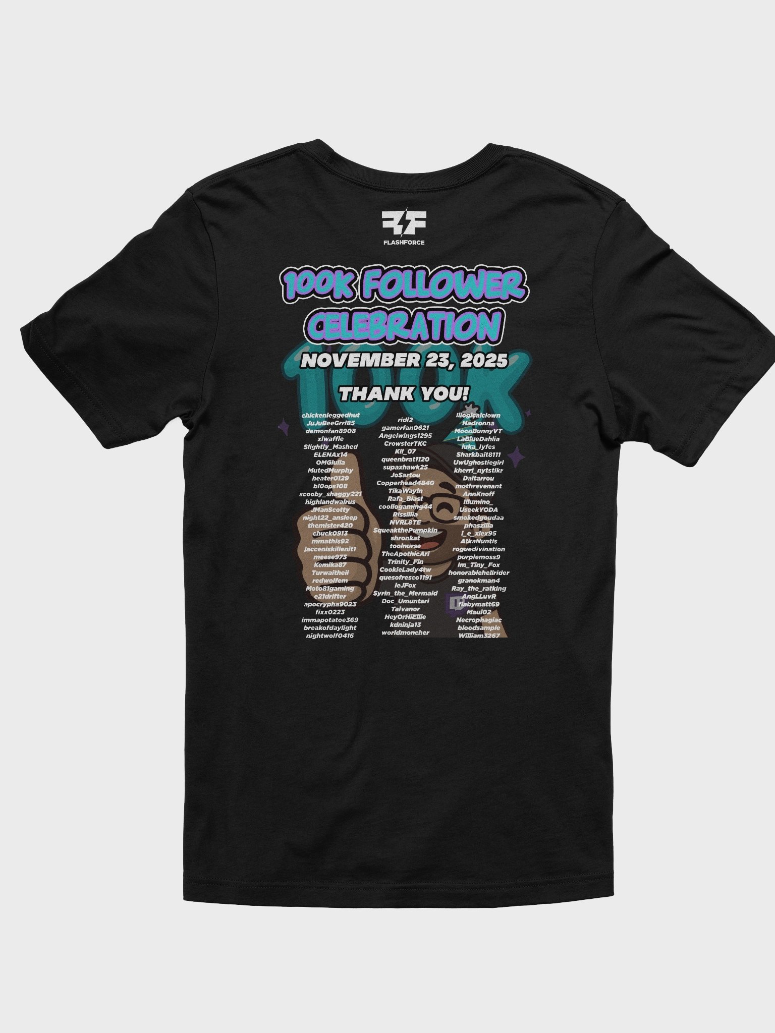 FlashForce 100k Twitch Celebration Shirt product image (2)