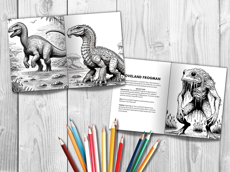 Amazing Cryptids Coloring Book Pages - Instant Digital Download product image (7)