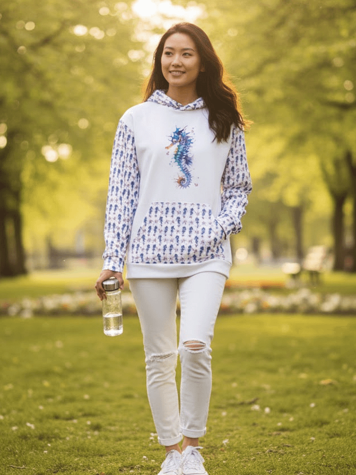 Vibrant Watercolour Seahorse Dreams Hoodie product image (1)