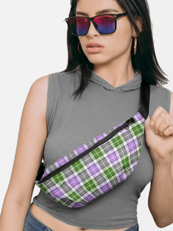 Lavender and Green Plaid Fanny Pack product image (1)