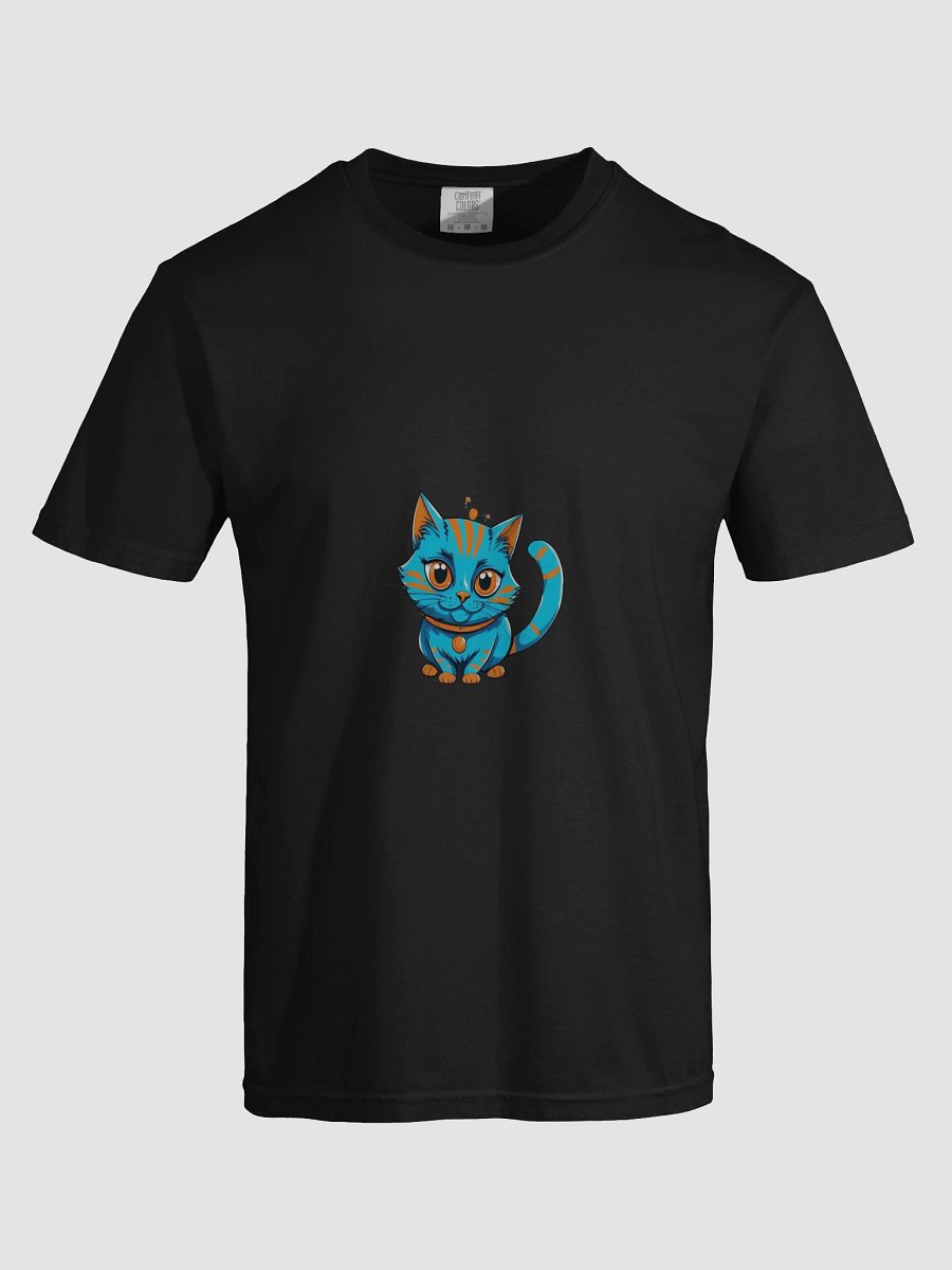 Whimsical Blue Cat Cartoon T-Shirt product image (7)