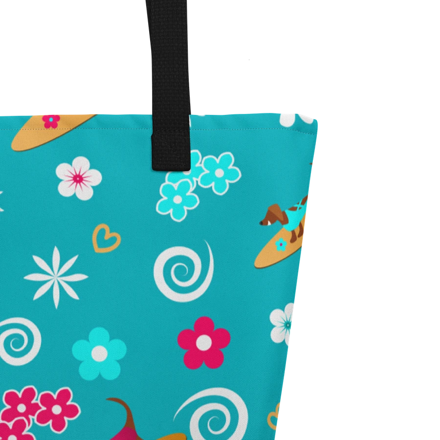 Surfing Dachshund Pattern All Over Print Tote product image (3)