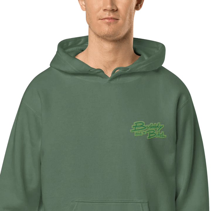 Bubbly and a B*tch (L.C. leaf design) embroidered pigment-dyed hoodie product image (12)