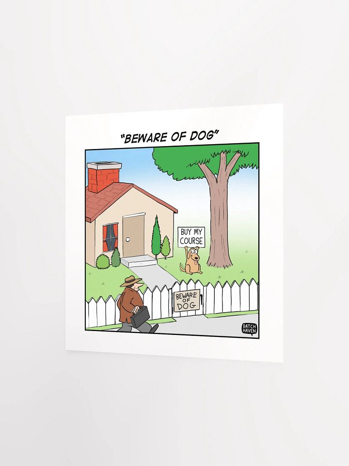 "Beware of dog" poster (10″×10″) product image (2)