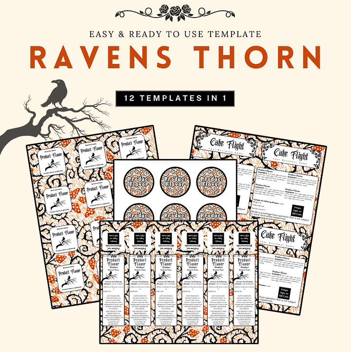 Raven’s Thorn Label Template Bundle product image (1)