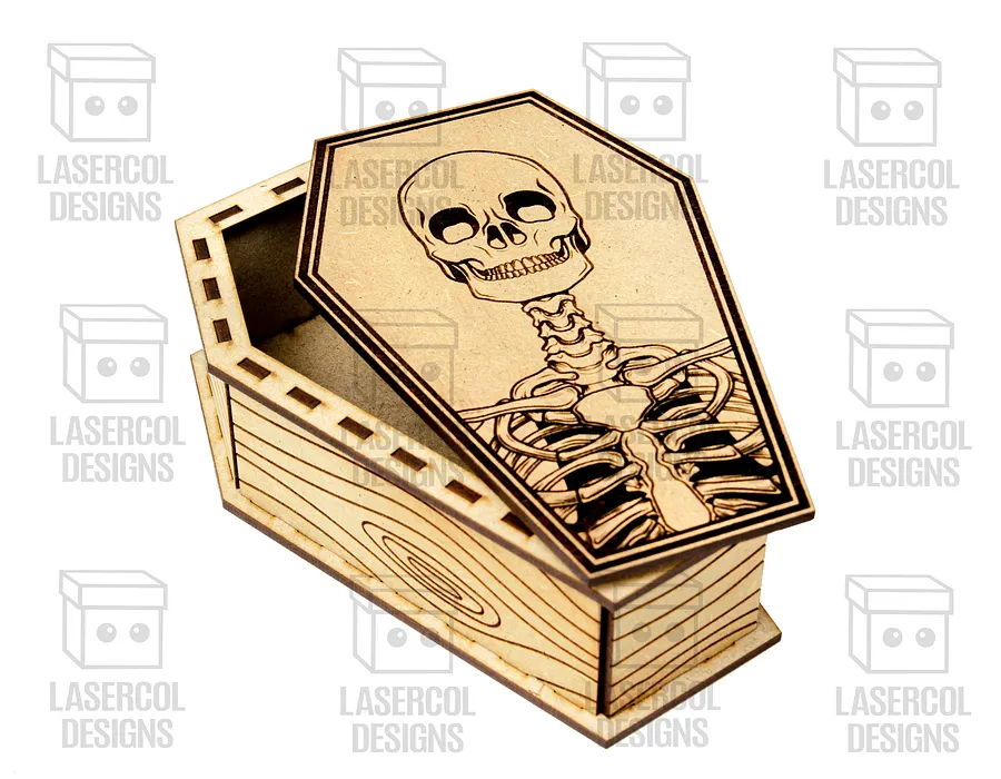 Halloween Coffin Box Set 1 (2 Sizes) - Laser Cut Files product image (6)