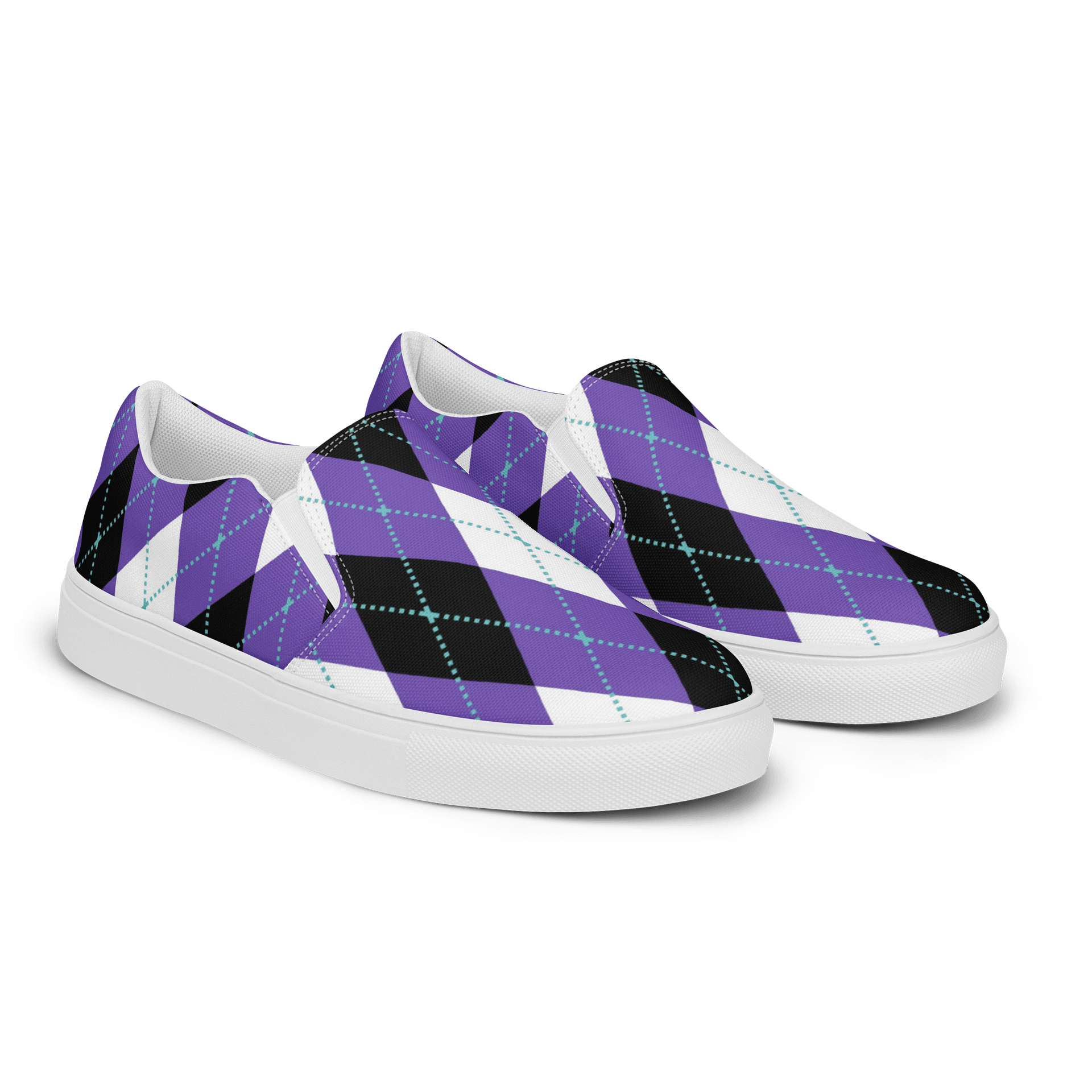 Purple Argyle Women's Slip-On Shoes product image (2)