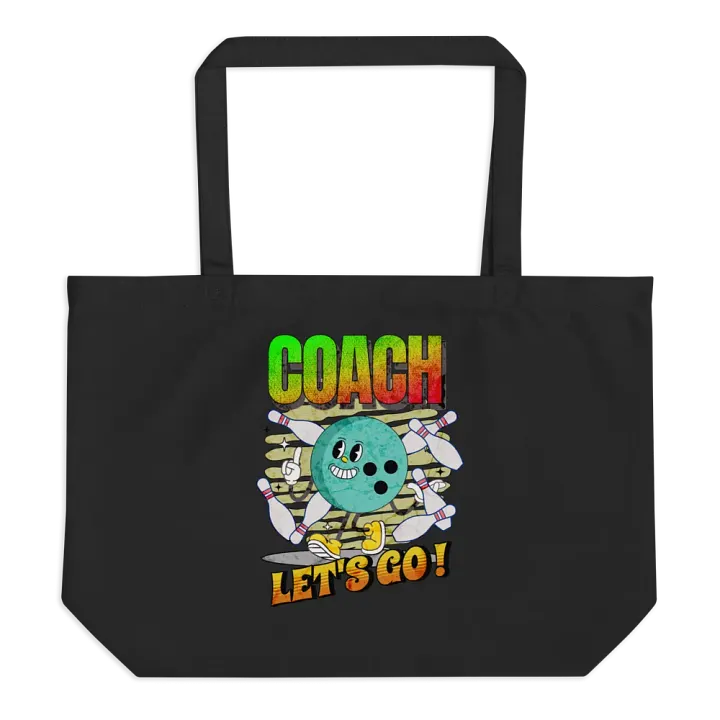 Retro Mascot Coach Bowling Let's Go Eco Tote product image (1)