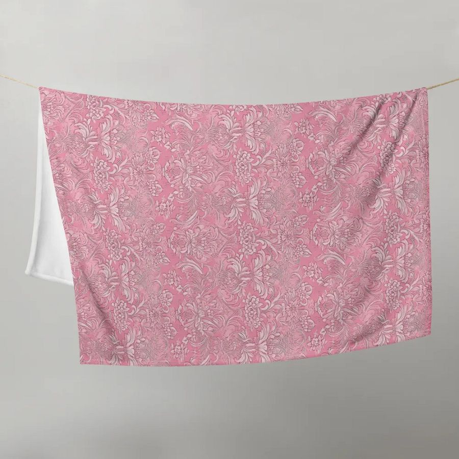 Pink Damask Blanket product image (9)