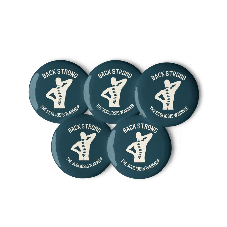 Scoliosis Warrior Button Set: Navy product image (11)